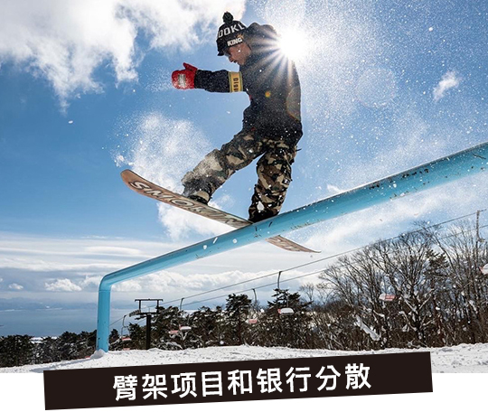 各种滑雪设施和坡道