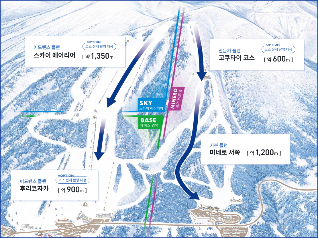 스카이샷 서비스 코스 맵과 플랜 소개